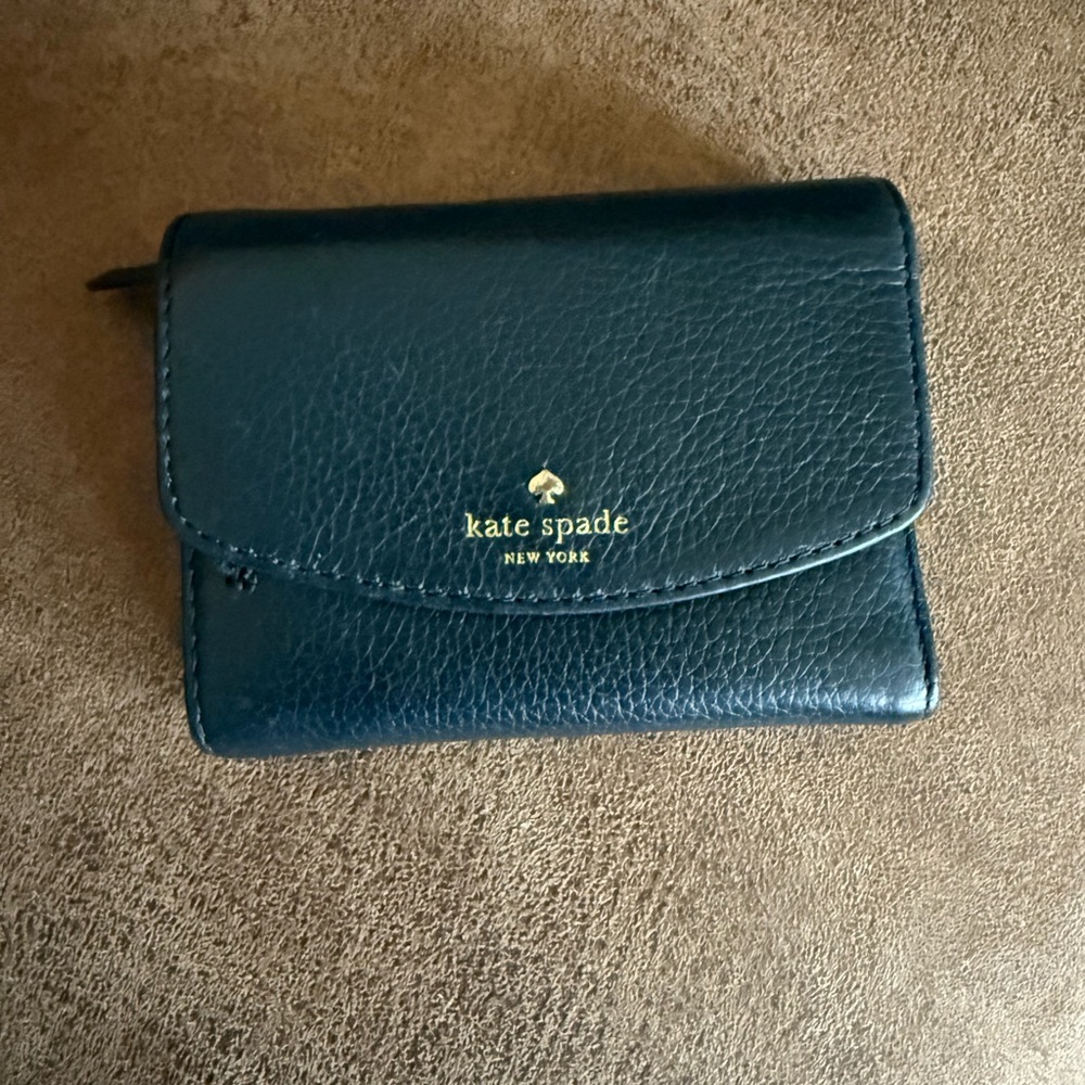 Kate Spade Tri Fold Black Leather Wallet